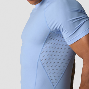 Camiseta Deportiva de Manga Raglán para Hombre, con Logotipo Personalizado de Fábrica, Cuello Redondo, Tejido de Malla Transpirable de <span class=keywords><strong>180</strong></span> Gramos, Elástica y de Secado Rápido - Product Image 2