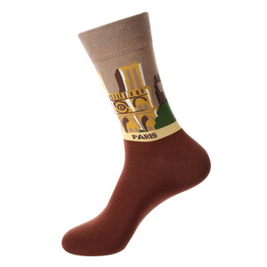 Chaussettes unisexes en coton pour hommes et femmes, motif artistique coloré amusant, style tendance, vente en gros - Product Image 3