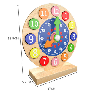 Jouets d'apprentissage de l'heure pour les enfants en bas âge, horloge éducative pour enfants, Reloj, enfants apprennent à lire l'heure, modèle d'horloge en bois - Product Image 3