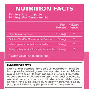 Capsules PQQ de supplément d'extrait de fines herbes de capsule de télomérase d'oreille supérieure d'or - Product Image 2