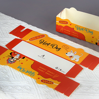 Boîte d'emballage jetable en papier kraft blanc pour fast-food frit à emporter Boîte d'emballage biodégradable pour plateau de hot-dogs sandwich de 8 pouces