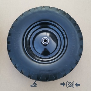 PU Foam <b>Wheel</b> 250-4 Black Flat Free Tire For Handcart Use - Product Image 4