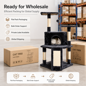 Arbre à <span class=keywords><strong>chat</strong></span> en gros avec grande plateforme, poteau à gratter en sisal, boule suspendue et condo en peluche pour <span class=keywords><strong>chat</strong></span>, gain de place pour petit <span class=keywords><strong>appartement</strong></span> - Product Image 6