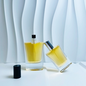 Botol parfum kaca transparan wanita, penyemprot kaca kosmetik bulat kosong persegi panjang 30Ml 50Ml - Product Image 3