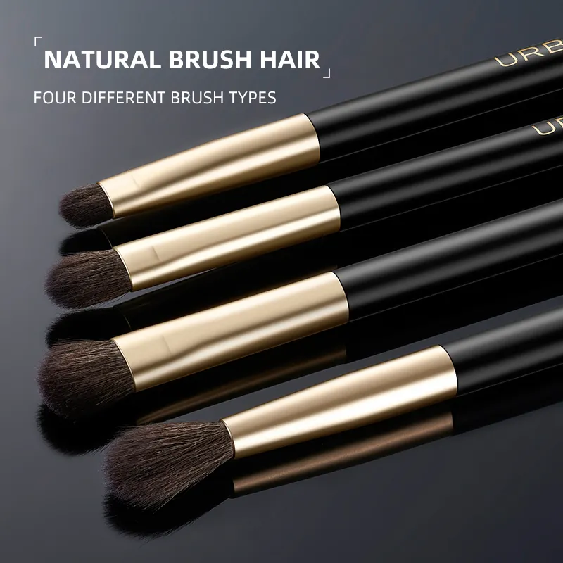 HXT014 Premium Zwarte Hoge Kwaliteit Make-Up Borstel Private Label Professionele Make Up Brush Gold Make-Up Kwasten Set Voor Dagelijks Make-Up