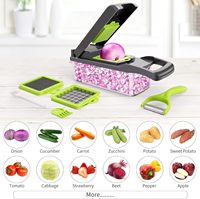 Groothandel Eco-vriendelijke Moderne Eenvoudige Multifunctionele 15-in-1 Dubbel Gebruiks Stainless Steel Groente Snijder/Snijmes