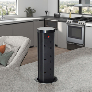 Enchufe Neumático Estándar del Reino Unido <span class=keywords><strong>de</strong></span> 16A, Enchufe del Reino Unido <span class=keywords><strong>de</strong></span> Aleación <span class=keywords><strong>de</strong></span> Aluminio para Tomacorriente Neumático Oculto en la Cocina para Encimera CN/EU - Product Image 1