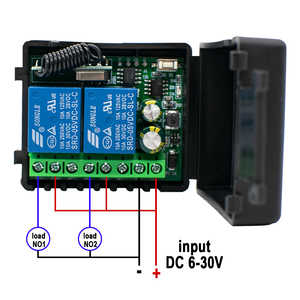 2 Gang Wireless <strong>Remote</strong> <strong>Control</strong> <strong>Switch</strong> 433Mhz 2CH Controller Relay Receiver for Lamp Pump Motor Light Door DC 6V-30V - Product Image 4
