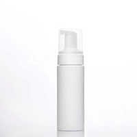 Botol Pompa Busa Plastik PET 150ml Bentuk Silinder dengan Kepala Pompa Plastik Putih untuk Sampo, Air, dan Perjalanan