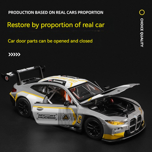 Diecast 1:24 <span class=keywords><strong>BWM</strong></span> M4 GT3 bánh xe hợp kim Mô hình xe hơi mô phỏng âm thanh và ánh sáng trang trí bộ sưu tập pullback đồ chơi cậu bé Xe mô hình - Product Image 5