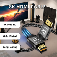 Câble vidéo audio HDR 16K DP 2.1 8K 120Hz 80 Gbps en PVC tressé mâle-mâle pour moniteur, ordinateur portable, jeux vidéo
