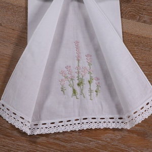TL010 decorazione festa di Natale di nozze asciugare le mani 14 "x22" ricamato lavanda bianco ramiè cotone asciugamano di <span class=keywords><strong>pizzo</strong></span> - Product Image 4