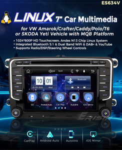 Erisin ES634V Autoradio Linux 7" con DAB+ DSP EQ a 16 Bande, CarPlay Wireless, Android Auto, Avvio Rapido per VW Golf Jetta Polo - Product Image 2