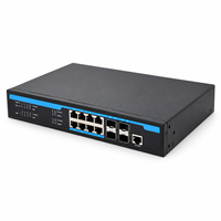 Commutateur PoE géré de couche 3 150W, 8 ports Gigabit Ethernet avec 4 ports SFP+ 10G Uplink