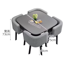 Tối giản 4 chỗ ngồi vuông bàn ăn thiết lập cho nhà quán cà phê nhà hàng tiết kiệm không gian đồ nội thất - Product Image 2