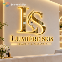 Enseigne découpée au laser, Enseigne de logo pour réception, Enseigne de hall, Enseigne commerciale, Logo en métal brossé, Enseigne de clinique, Acrylique miroir, Décoration murale