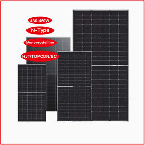 Wholesale cheaper price <strong>450W</strong> Bifacial Double glass HJT Half-Cut cell monocrystalline N type Tier 1 all black PERC <strong>solar</strong> <strong>panel</strong> - Product Image 3