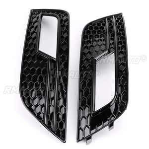 2 pièces Grilles de protection de phares antibrouillard avant en nid d'abeille style sport pour pare-chocs avant Audi A4 B8 Facelift 2012 2013 2014 2015 - Product Image 3