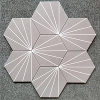 Carreau de céramique hexagonal de conception de Style scandinave classique 260*300/200*230mm carreaux de porcelaine d'art pour balcon