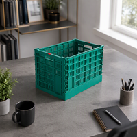Caisse de transport en plastique pliable, empilable, ventilée, recyclable, de haute qualité, Tourtop KN604040W-S