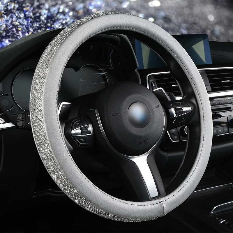 Шикарный чехол на руль автомобиля, защита для женщин и девушек, стразы, кристаллы, украшение салона автомобиля, автомобильные аксессуары