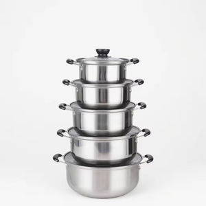 Batterie <span class=keywords><strong>de</strong></span> Cuisine 10 Pièces en Acier Inoxydable pour <span class=keywords><strong>Pot</strong></span> à Soupe, Ensemble <span class=keywords><strong>de</strong></span> Casseroles et Ustensiles <span class=keywords><strong>de</strong></span> Cuisine - Product Image 1
