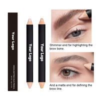 Crayon à sourcils double tête imperméable longue durée de haute qualité logo personnalisé crayon correcteur de sourcils surligneur