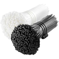 Sangle de fixation auto-bloquante industrielle en nylon 66 noir et blanc avec boucle pour câble et tendeur de corde