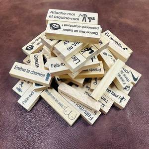 Best-seller transfrontalier : Jeu de construction de tours colorées pour couples, jouet en blocs de construction en bois rose et blanc - Product Image 1