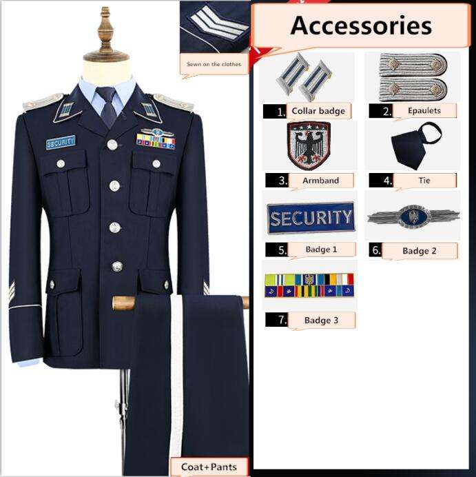 Manteau bleu foncé + Pantalon + 7 accessoires