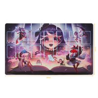 Tapis de jeu personnalisé avec logo, 14x24 pouces, carré, imprimé par sublimation, base en caoutchouc naturel, pour accessoires de jeu de bureau
