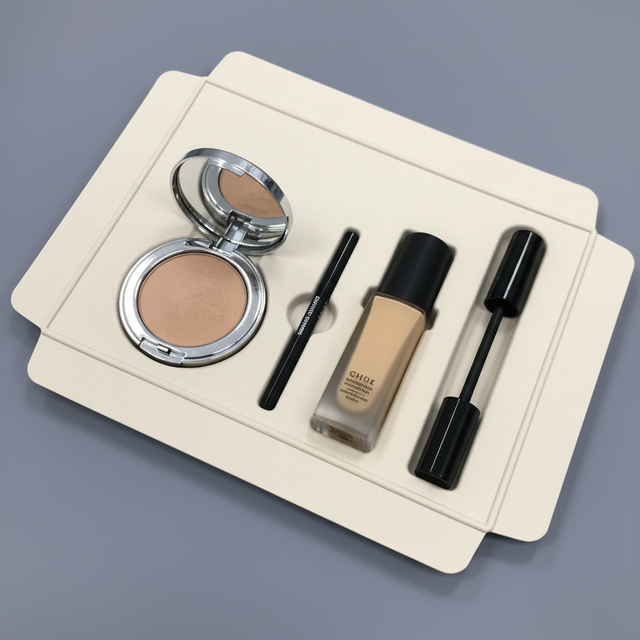Biodegradable Paper Wet Press Molded Pulp Packaging Tray for Cosmetics Inner Tray Guangdong Made with Embossing