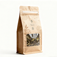 Pochette personnalisable en papier kraft brillant dépoli, à fond plat, avec fermeture éclair et fenêtre transparente, réutilisable, imprimée en héliogravure, qualité alimentaire, résistante à l'humidité