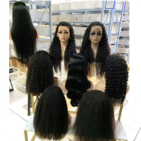 Perruque à Ondes Profondes de Style Européen et Américain FX-HA67, Petite Boucle, Fibre Synthétique Fluffy, Coiffure Explosive Noire, Perruques Courtes - Vente en Gros