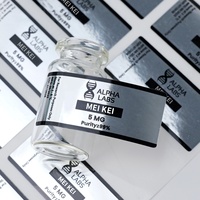 Étiquettes autocollantes personnalisées de luxe pour flacons de peptides de 3 ml et 5 ml, imperméables, pour la recherche en laboratoire, autocollants brillants avec logo