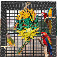 Jouets pour oiseaux écologiques Oreiller à pointes Pièces naturelles Ananas Herbe de mer Tissé Feuille de palmier Pinata Jouet suspendu Pinata à pointes