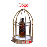 Présentoir de Bouteilles VIP LED Personnalisé avec Logo pour Événements, Cage Dorée Lumineuse pour Bouteilles d'Alcool