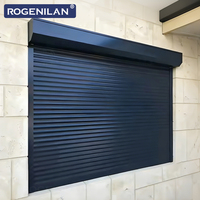 Persianas enrollables de aluminio impermeables ROGENILAN de tamaño personalizado, ventana enrollable eléctrica vertical para exteriores para el hogar