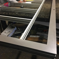 Porte double moderne minimaliste pour villa et hôtel Entrée principale Porte de sécurité en acier léger en alliage d'aluminium pour maisons