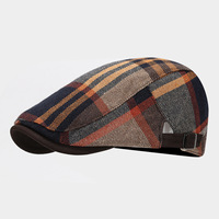 Venta al por mayor de gorra plana de algodón con logotipo personalizado para hombre Newsboy caza a cuadros hiedra sombreros personalizados hiedra sombreros