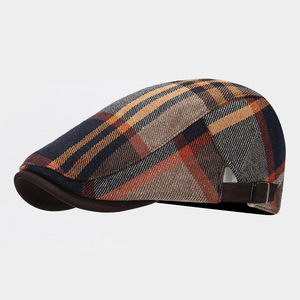 Venta al por mayor de gorra plana de algodón con logotipo personalizado para hombre Newsboy caza a cuadros hiedra sombreros personalizados hiedra sombreros - Product Image 5