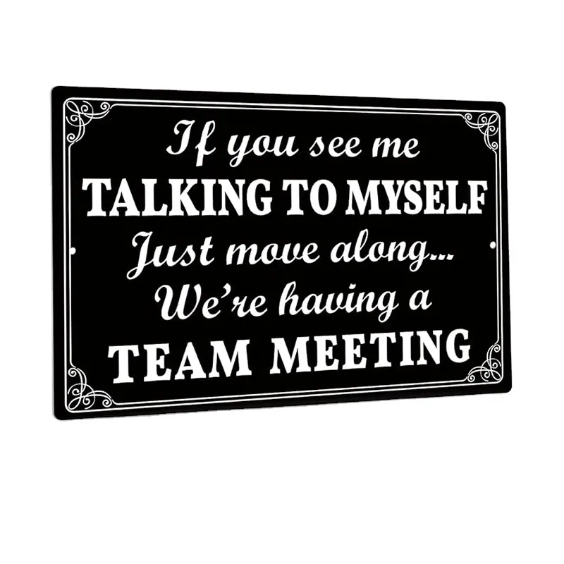 Custom Nameplate Funny Office Signs If You See Me Talking To Myself Cubicle Wall Decor 8*12 inch Included Double-sided Foam Tape