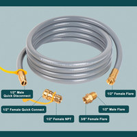 Kit de conversión de Gas Natural ID de 10 pies y 1/2 pulgadas para parrilla, regulador de manguera de conexión rápida, adaptador de LPG-NG con superficie lisa de baja presión