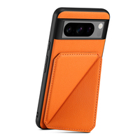 Étui de téléphone en cuir PU grainé uni pour Google Pixel 7 Pro avec porte-cartes, coque de téléphone de luxe