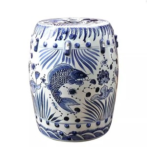 Tabouret de jardin décoratif d'extérieur en porcelaine bleue et <span class=keywords><strong>blanche</strong></span> Kylin peinte à la main, style Art déco, Ruxi Antique Chinese - Product Image 4