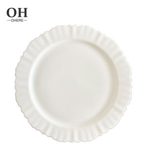 Diskon besar gaya sederhana putih murni ramah lingkungan tulang China piring pengisi daya rumah dapur perlengkapan makan untuk acara pernikahan persewaan - Product Image 3