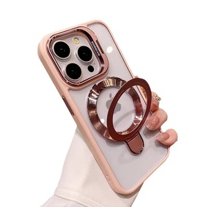 Nuevo diseño chapado doble soporte protección magnética móvil funda para teléfono móvil para <span class=keywords><strong>iPhone</strong></span> 15 Pro Max 16 Plus 14 13 <span class=keywords><strong>12</strong></span> 11 - Product Image 2