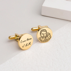 Khuy măng sét và cà vạt nhà sản xuất tùy chỉnh khắc logo tùy chỉnh Khuy măng sét nam sang trọng Khuy măng sét Quà Tặng Ngày của Cha - Product Image 6