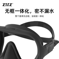 Ensemble de plongée sous-marine professionnelle ZMZ DIVE, masque de plongée en silicone humide, anti-buée, lentille de 4,0 mm, tube respiratoire à fenêtre unique, faible