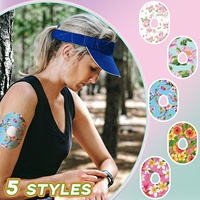 Patch adhésif compatible avec Dexcom, résistant à la transpiration, variété florale colorée, ruban adhésif pré-coupé, protection du moniteur de glycémie